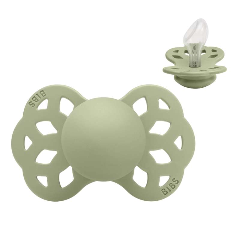 BIBS Anatomisk Infinity Pacifier - Size 2 - Silicone - Sage