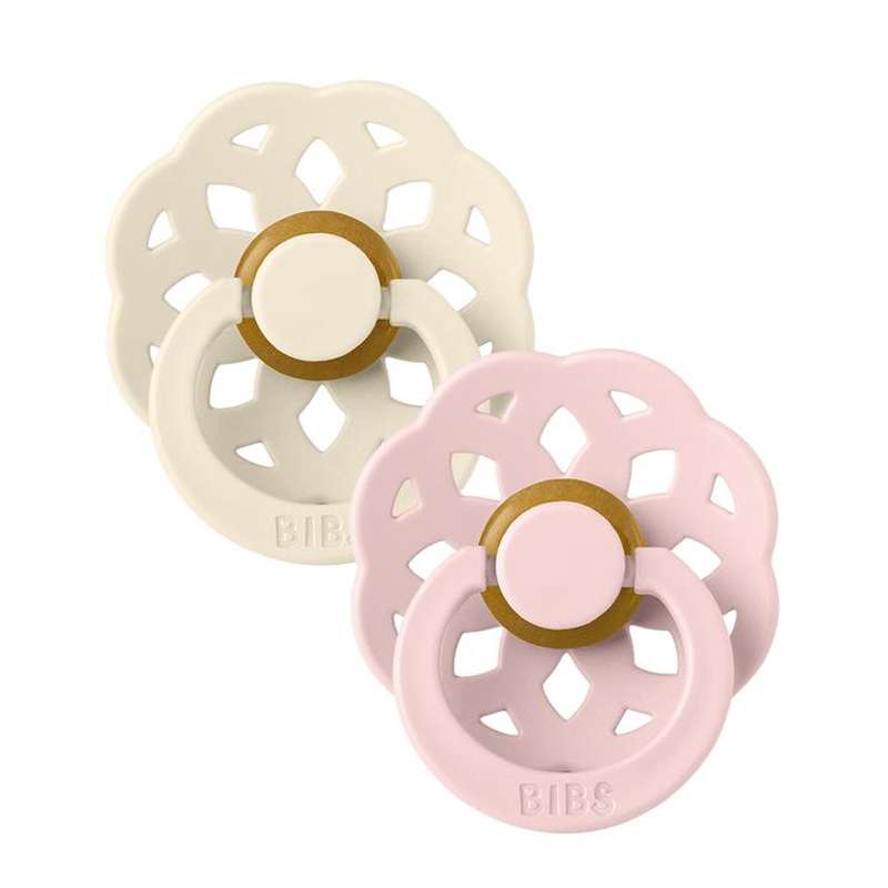 BIBS Boheme Pacifier - 2-Pack - Size 1 - Natural rubber - Ivory/Blossom