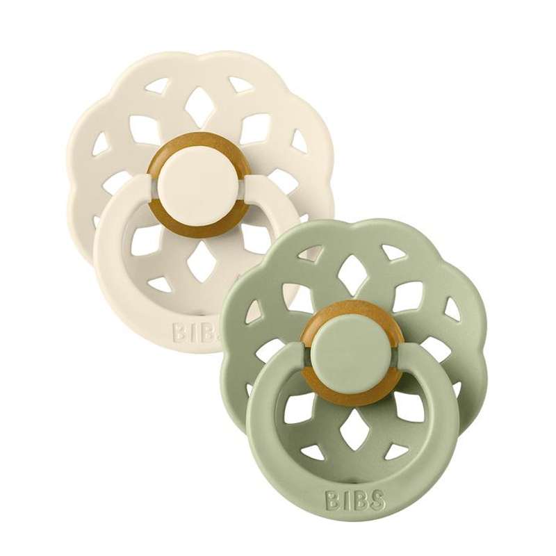 BIBS Boheme Pacifier - 2-Pack - Size 1 - Natural rubber - Ivory/Sage