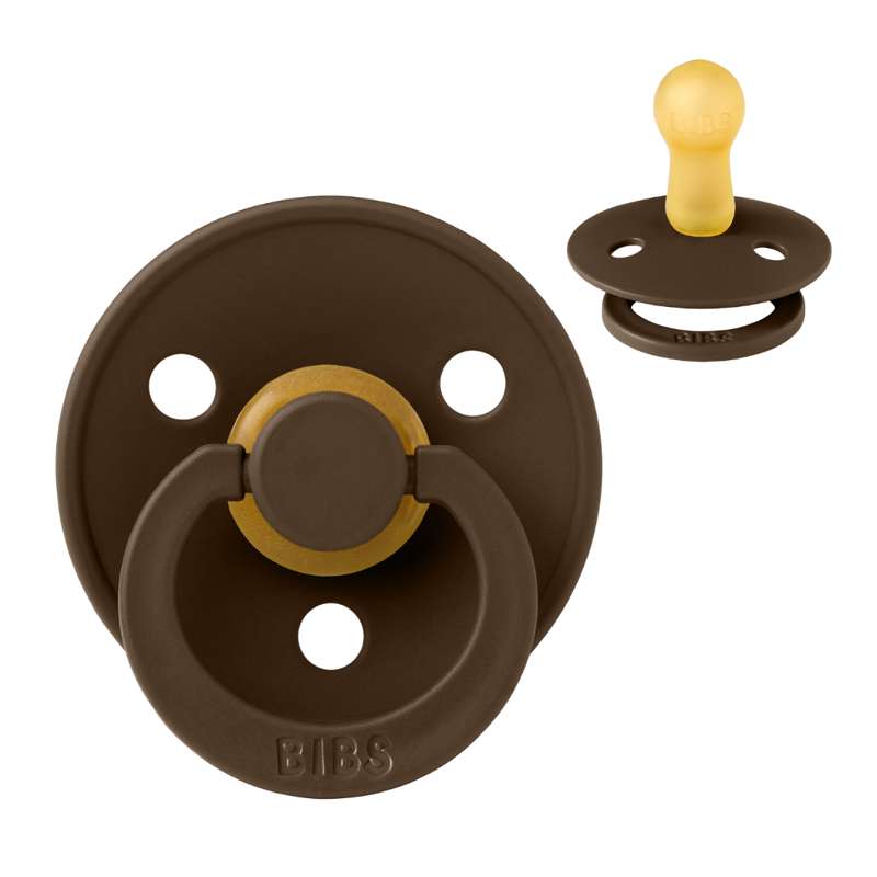 BIBS Round Colour Pacifier - Size 2 - Natural rubber - Mocha