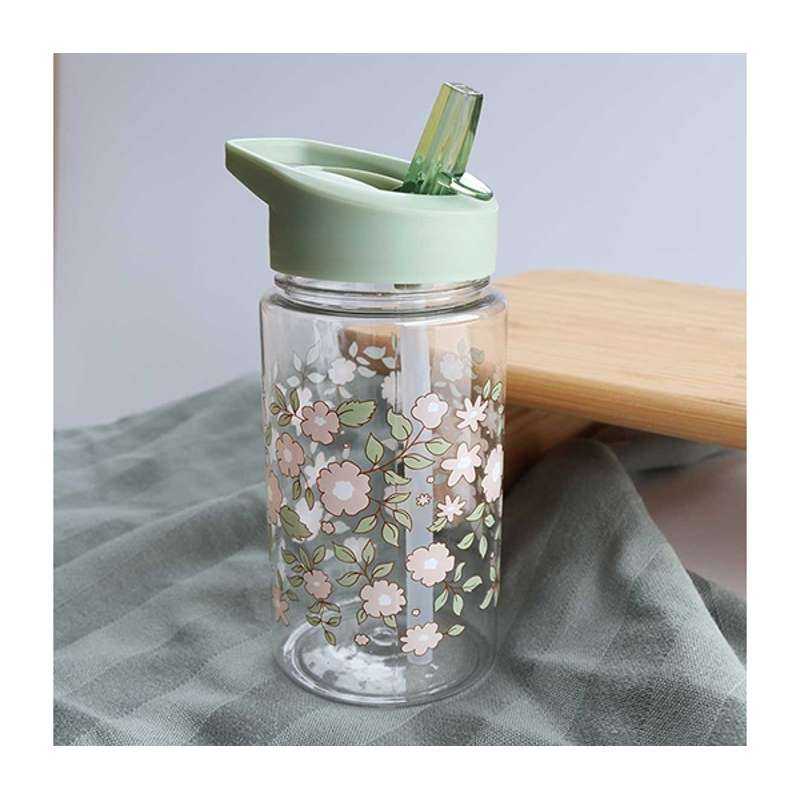 A Little Lovely Company Water Bottle - Blossoms - Sage