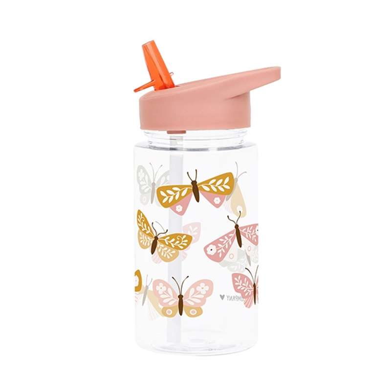 A Little Lovely Company Water Bottle - Butterflies - Pink