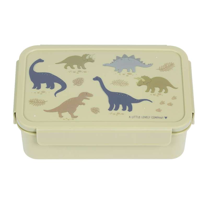 A Little Lovely Company Reminder Bento Lunch Box - Dinosaur - Olive