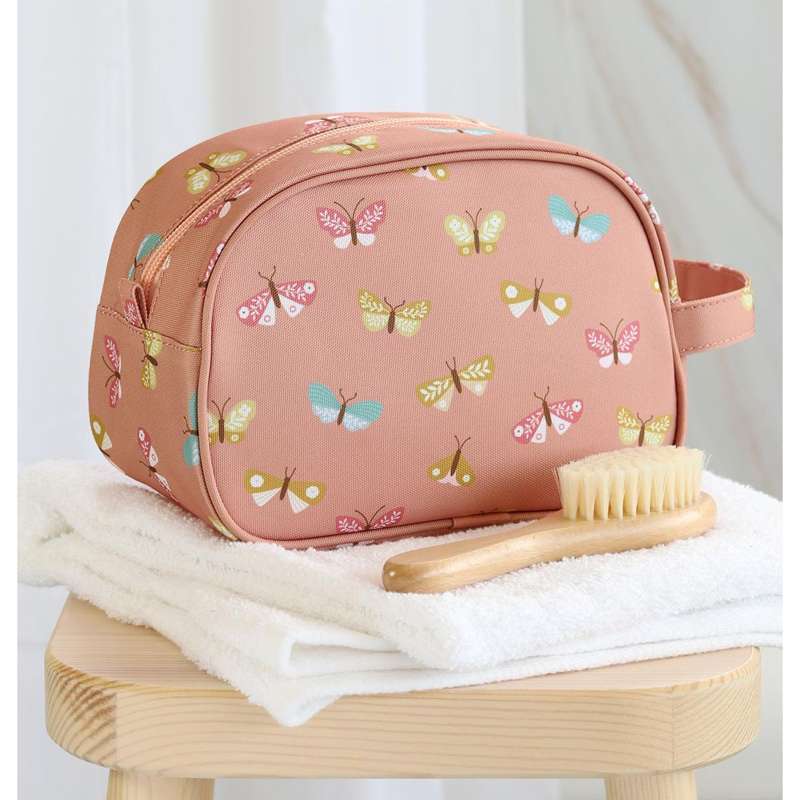 A Little Lovely Company Toiletry Bag - Butterflies - Pink