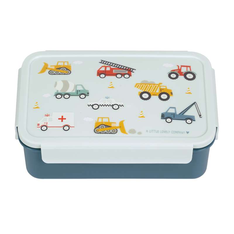 A Little Lovely Company Reminder Bento Lunch Box - Vehicles - Blue