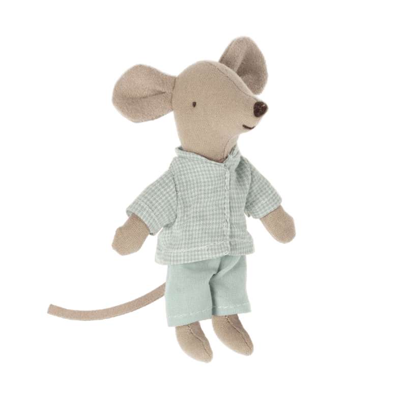 Maileg Clothes for Little Brother Mouse - Blue Checkered Pajamas