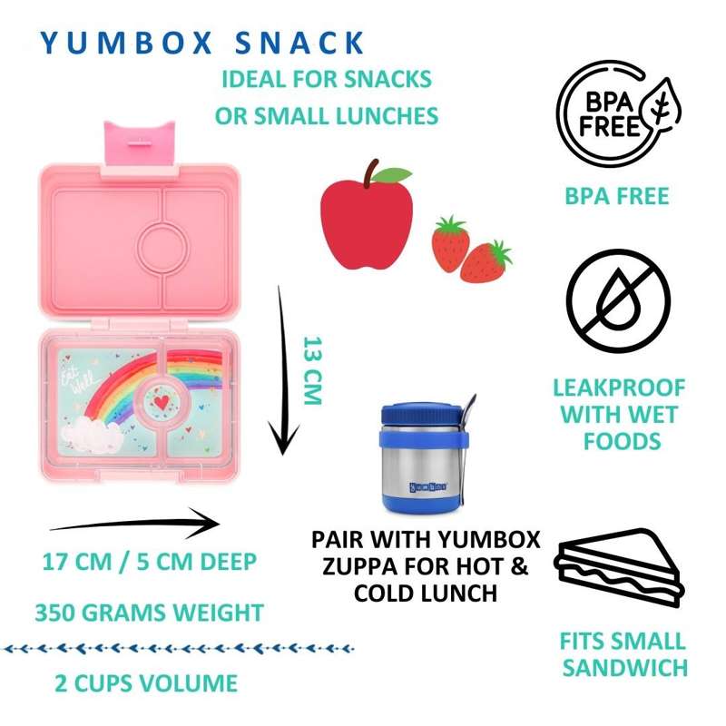 Yumbox Lunchbox - Minisnack - 3 compartments - Coco Pink/Rainbow