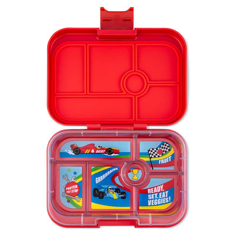 Yumbox Lunchbox - Original - 6 compartments - Roar Red/Race Cars